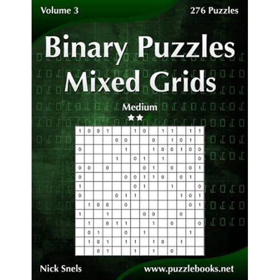 Pre-Owned Binary Puzzles Mixed Grids : Medium, 276 Puzzles