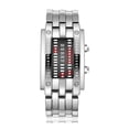 thumbnail image 1 of Binary Red LED Digital Watch Waterproof Mens Classic Creative Fashion Plated Wrist Watches, 1 of 8