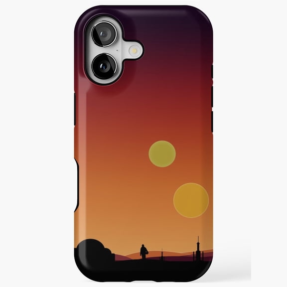 Binary Sunset iPhone Case 11 through 17 Pro Max