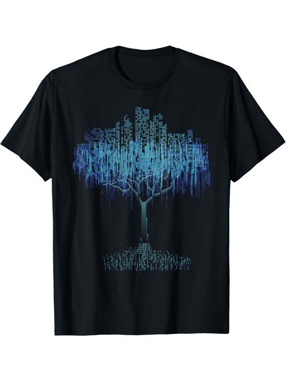 Binary Tree Coding Computer Programmer T-ShirtMen and women, Black T-shirt, size: Extra large
