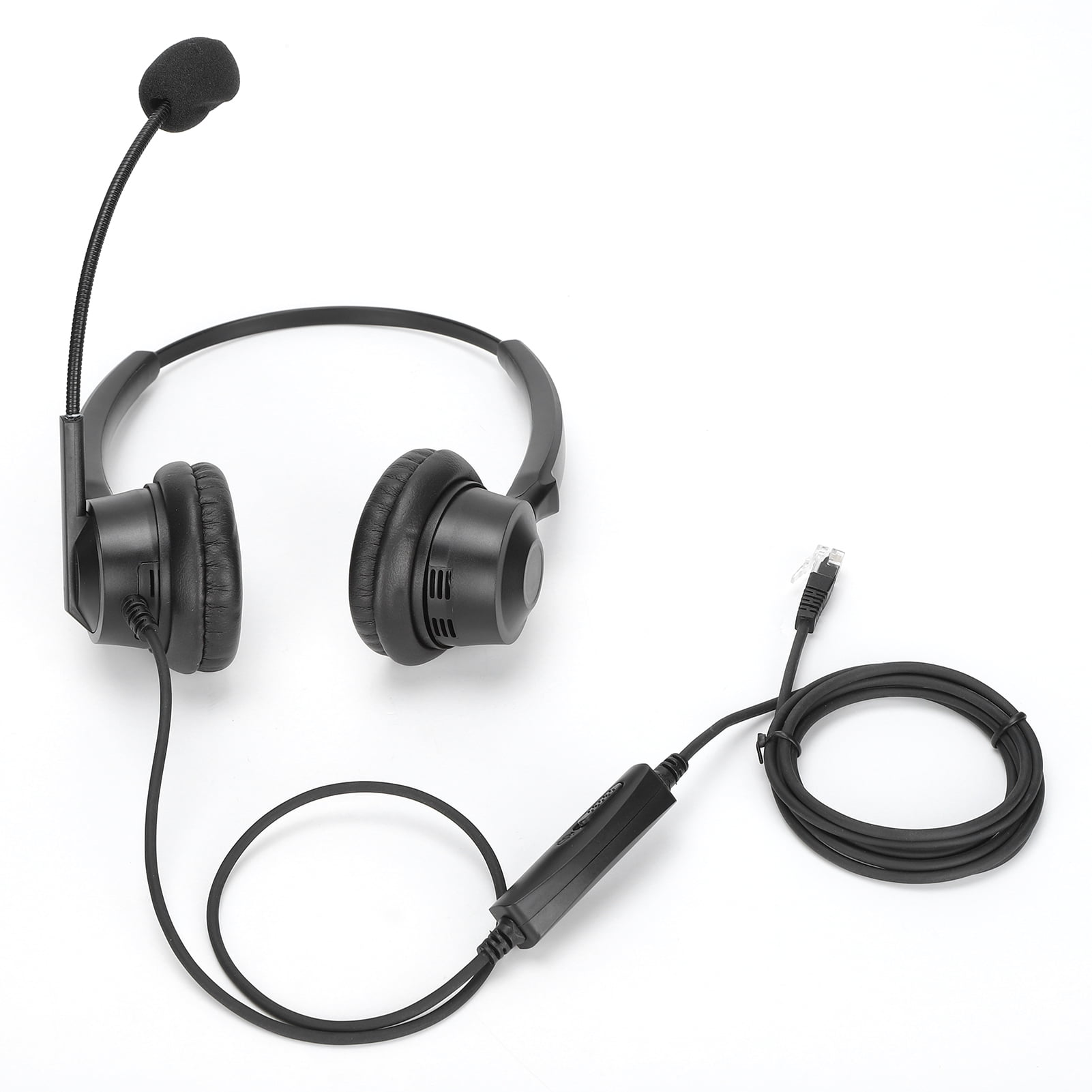 Binaural Headset Hands Free Telephone Headphone with Noise Canceling ...