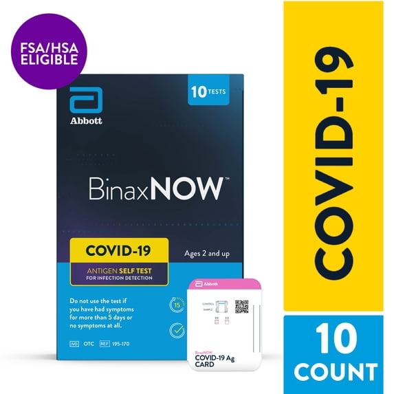 BinaxNOW COVID-19 Antigen Self-Test, 10-Count Pack