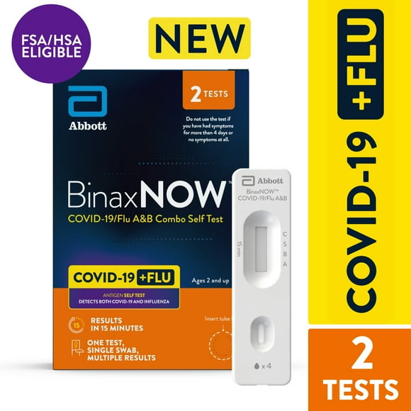 BinaxNOW™ COVID-19/Flu A&B Combo Self-Test with Fast, Reliable Results in 15 Minutes, 2 Count Pack