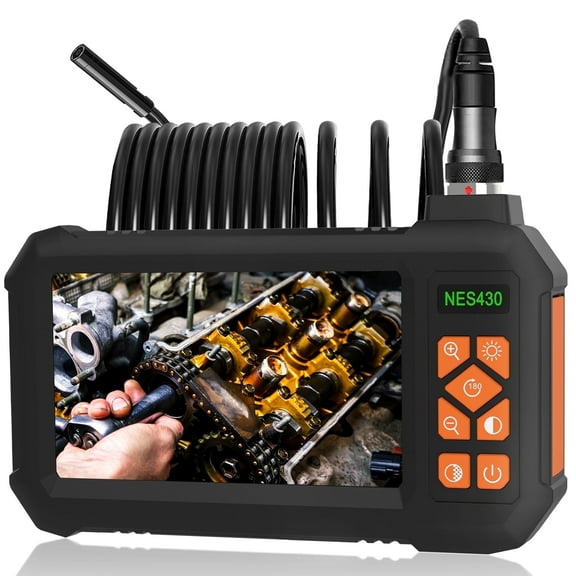 Binazon 4.3 Inch Endoscope Camera Borescope, 16.5FT Semi-Rigid Cable, HD1080P Screen 8mm Single Lens 2000mAh