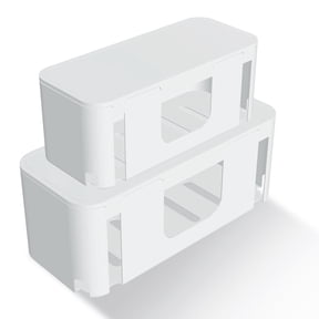 Binazon Cable Management Box, Cord Organizer Box for Table, Hide Power Strips & Cords 2-Pack