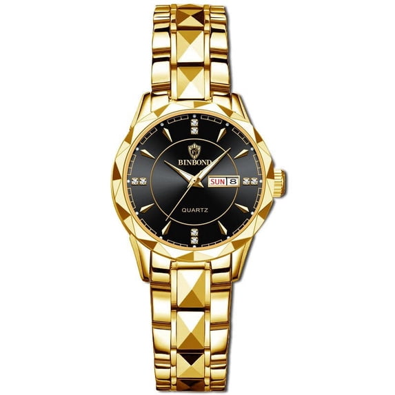 Binbond New Trendy Men's Watch Men's Waterproof Tungsten Steel Calendar Quartz Watch Popular