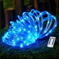 thumbnail image 1 of Blue Rope Lights ,23 ft 50 LED Clear Tube Lights with Remote Control, 8 Modes Outdoor Battery Operated Fairy String Lights for Party Yard Home Wedding Christmas Halloween Holiday Decoration, 1 of 11