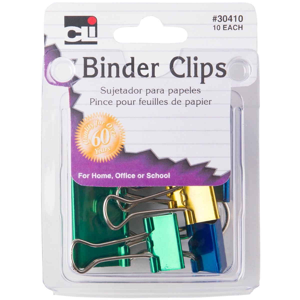 Binder Clips 10/Pkg-Assorted Metallics 
