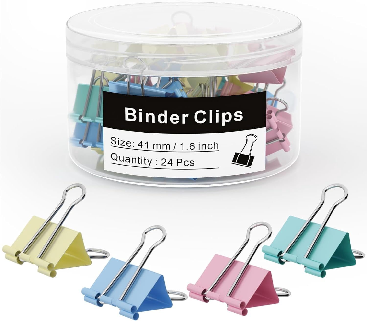 Project Easy Paper Clips Binder Clips 24 count,1.6 in, Office Supplies, Office Metal Paper ...