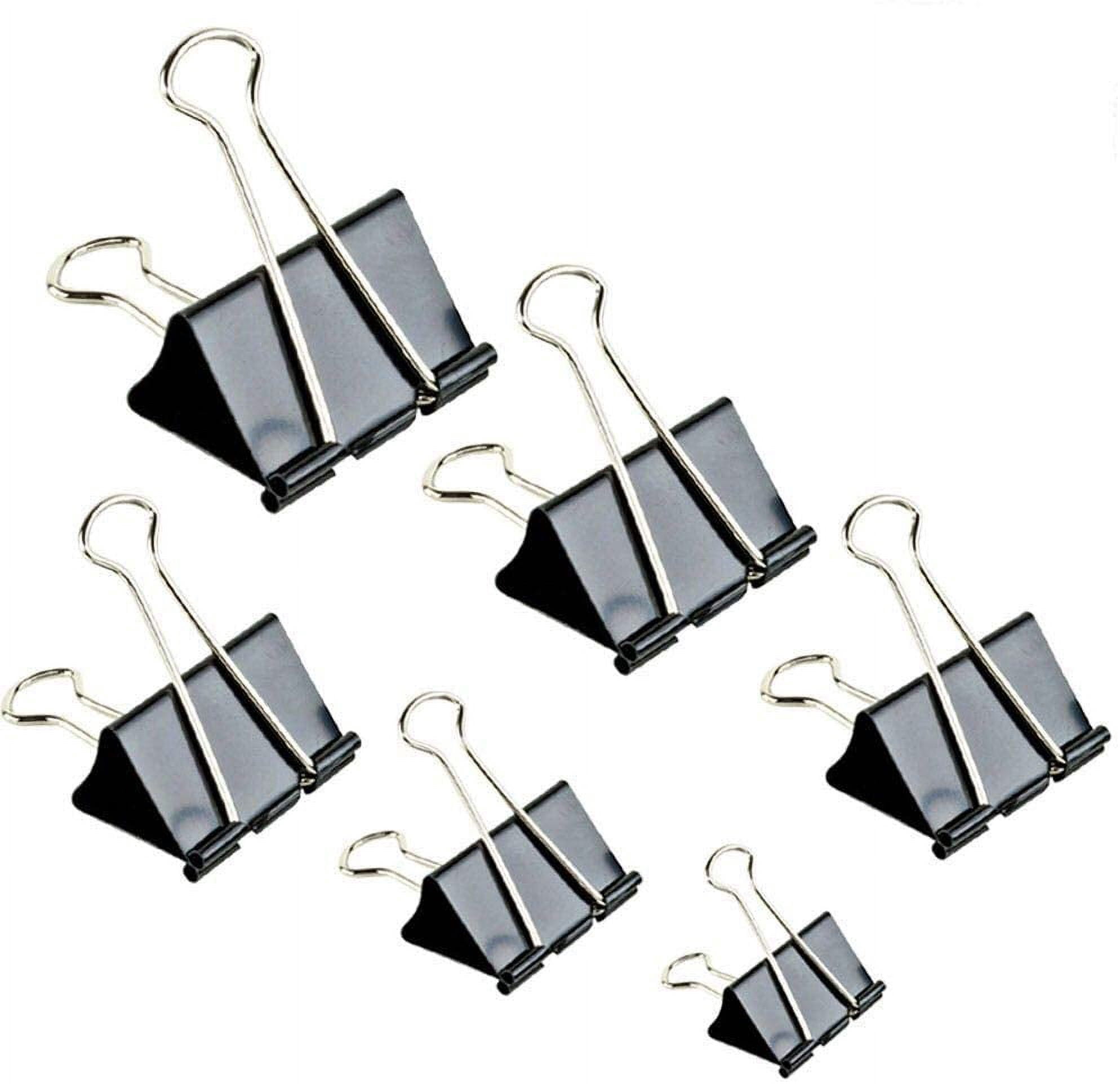 50-Pack Black Binder Clips - Assorted Sizes For Office, School, Home Paper Organizing