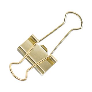 Retro Metal Resealable Clips With Wide Binder Clip And Gold Paper