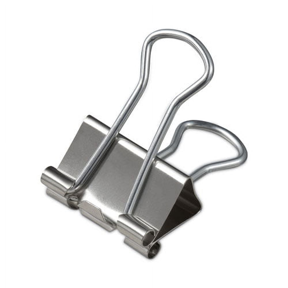 Binder Clips with Storage Tub, Small, Silver, 40/Pack Bundle of 10