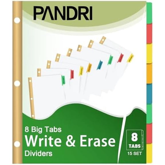 Binder Divider, 120 Pack Binder Index White Dividers with 8 Tabs, Letter Size Paper Binder Divider for School Office Home Business