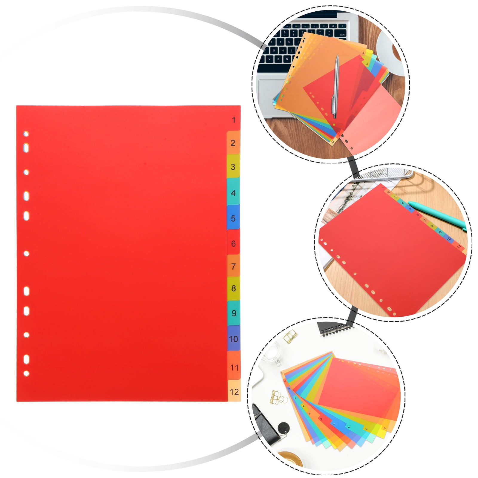 Binder Rack Divider PENIKOKO Binder Accessories Red Binder Divider PP 1Pack Notebook ...