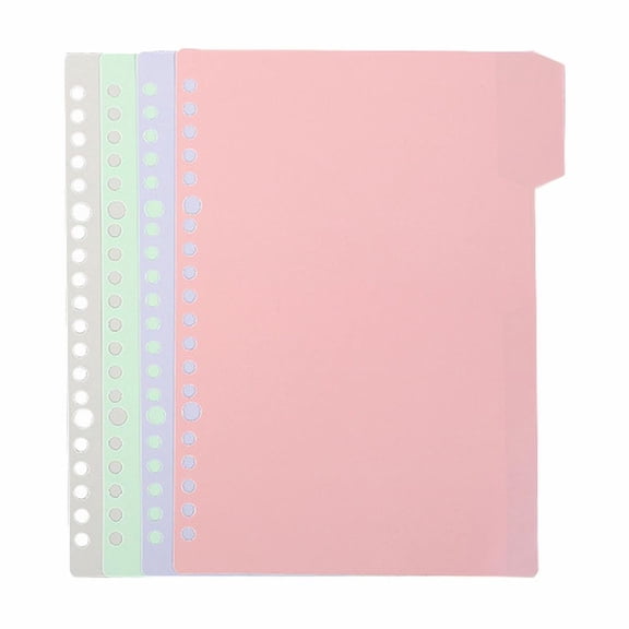 Binder Dividers 3 Ring Plastic Binder Dividers with Tabs, Binder Dividers with 4 Tabs Multicolor Tabs Dividers Index Table of Contents Dividers Multicolor Notebook Dividers Letter Size(A5)