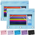 thumbnail image 1 of Binder Pencil Pouch Case for 3 Ring Binder, Clear Zipper Pen Case Bag, 1 Pack, Light Blue, 1 of 7