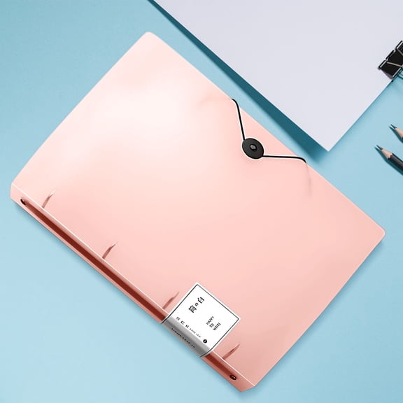 Binder, Pink Four Hole A4 Punching Binder, 4 Hole Folder Data Book, for Office, Storage Folder 220 Sheets