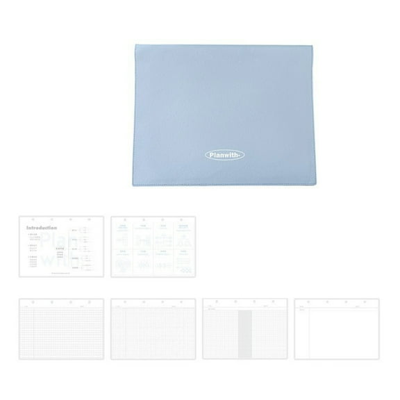 Binder Planner Leather Notebook Journal Academic Planner Notepads Appointment Notebook, 68 Pages Gridded/Dotted/Lined