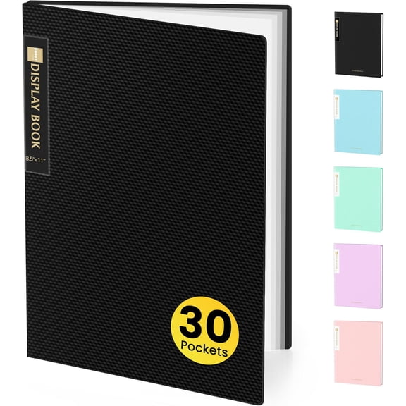 Binder with Plastic Sleeves 30-Pocket, Displays 60 Pages, 8.5x11 Presentation Folders with Clear Sheet Protectors, Art Portfolio Binder for Certificate & Office Project, Document Organizer