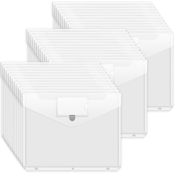 Binder Pocket, 36 Pack Super Heavyweight Poly Binder Pocket with Tight Closure, Binder Folders Side Loading, 3 Ring Binder Pocket, Binder Dividers with Pockets, Letter Size, Clear