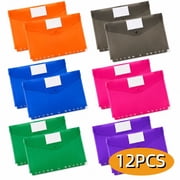 Binder Folders Plastic Binder Pocket Organizer File Folder for School Home Office Supplies 12 Pack