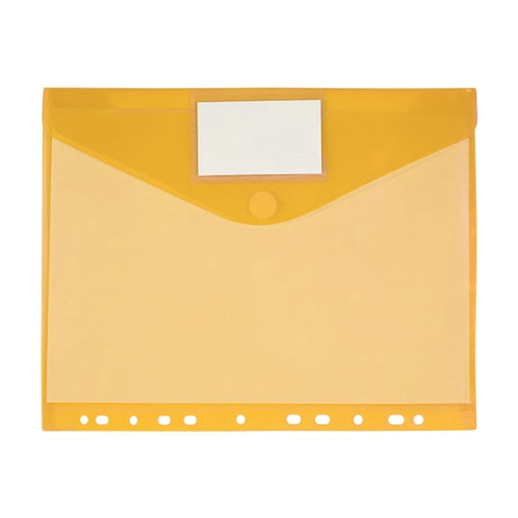 Binder Pocket, Plastic Envelopes Binder Folders, 12x9 inch Expandable File Folder Pouch with Label Pocket & Hook and Loop, Document Organizer, Office Supplies, 1 Pc,Yellow
