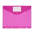 thumbnail image 1 of Binder Pocket, Plastic Envelopes Binder Folders, 12x9 inch Expandable File Folder Pouch with Label Pocket & Hook and Loop, Document Organizer, Office Supplies, 1 Pc,Hot Pink, 1 of 9
