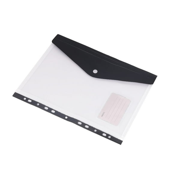 Binder Pocket, Plastic Envelopes Binder Pocket with Snap Button Closure ...