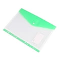 thumbnail image 1 of Binder Pockets Folders for 2/3/4 Ring Binder, Binder Folders with Snap Button and Label, Expandable Plastic Envelopes Binder, Document Pouch with 11 Holes for Classroom, Office Supplies, Green, 1 of 6