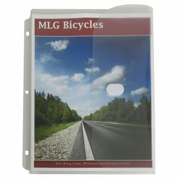 Binder Pockets with Hook & Loop Closure Side Loading, Clear - 5 Per Pack - Pack of 3