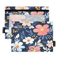 thumbnail image 1 of Iauyy Pencil Case for 3-Ring Binder, Transparent Window Pencil Box with Smooth Zipper, Large Capacity 3-Ring Binder Pencil Case, with 3 Reinforced Eyelet,Floral, 1 of 6