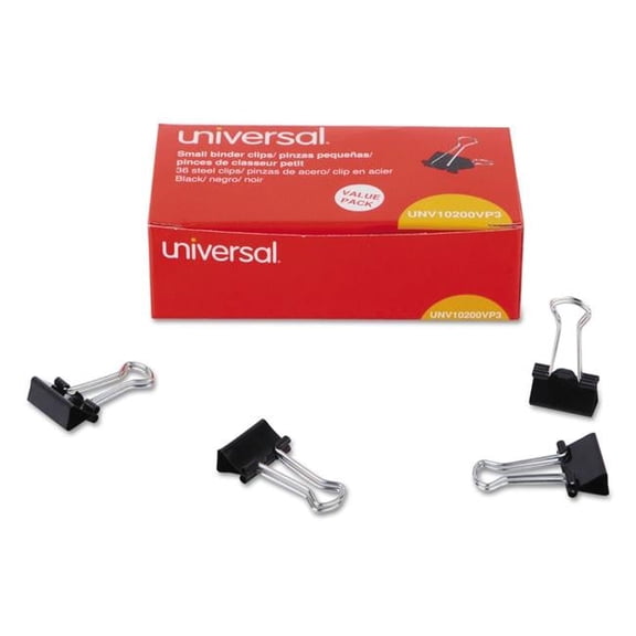 Binder Small Clips, Black & Silver - 36 per Pack
