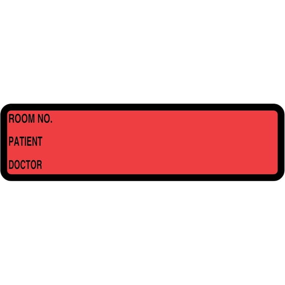 Binder Spine Stickers,  File Folder Chart Labels, DR1851, Printed Red, 5-3/8" x 1-3/8", 200 per Roll – for Organizing Patient Charts