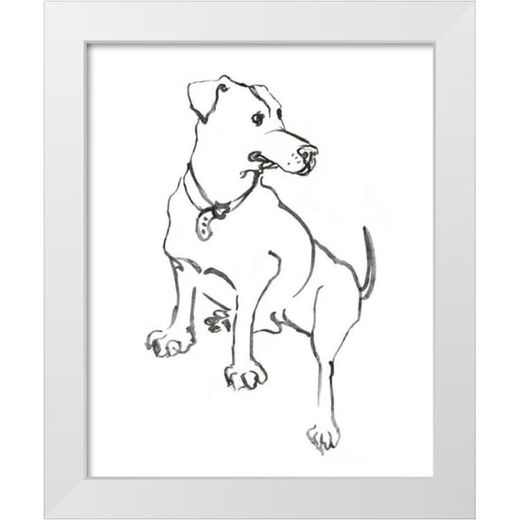 Binder, Vanessa 12x14 White Modern Wood Framed Museum Art Print Titled - WAG: The Dog IV