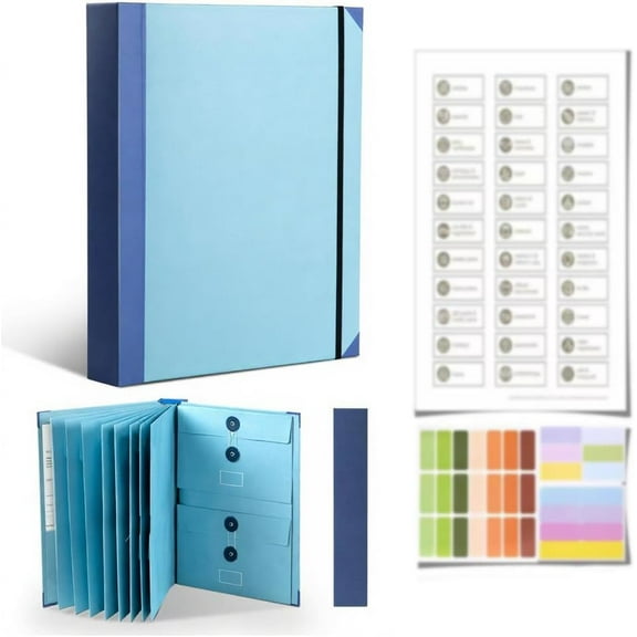 Binder for Important Documents and Certificates, Life Document Organizer Folder, Folio for Paper Storage and Filing