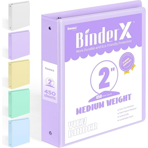 BinderX Extra Durable 3 Ring Binder, Round Rings 1 Inch Binder, Fits 175 Sheets of 8.5x11 Paper, Customizable View Cover with Inside Pockets, Cute 1" Binders, 1 Inch Binders 3 Ring, Aqua Blue