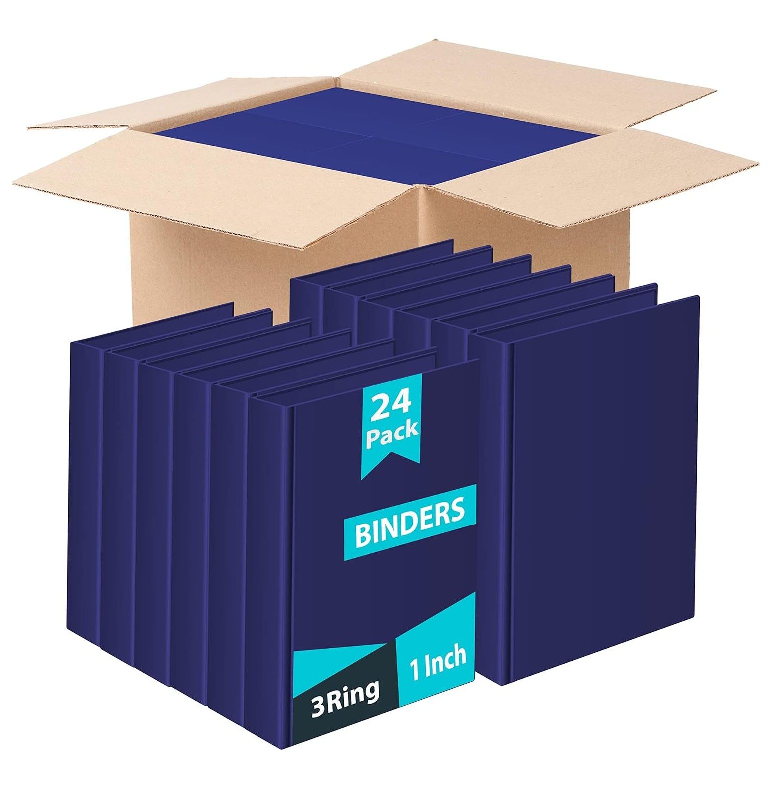 Binders, 1 Inch Binder, 3 Ring Binder, Round Ring Binder, 2 Pocket (24