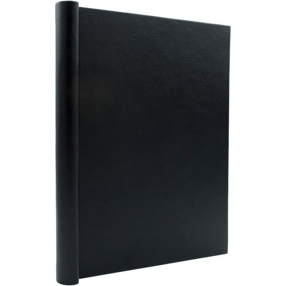 Bindertek Faux Leather Springback Thesis Binder - Black, 1" Spine Width, 150 Sheet Capacity, High-Tension Spring Clamp Style, Perfect for Thesis Work, Legal Documents, Menus, Portfolios, Photography