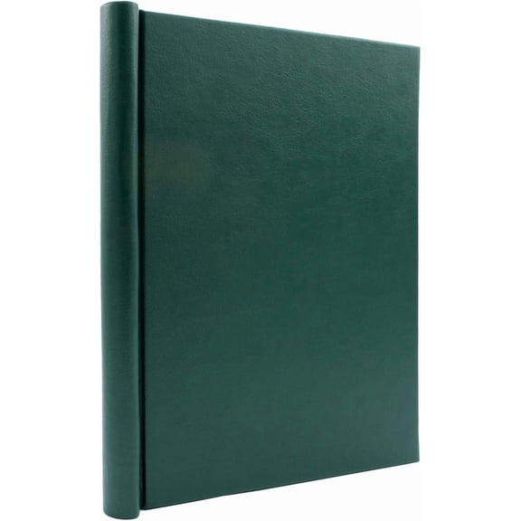 Bindertek Faux Leather Springback Thesis Binder - Green, 1" Spine Width, 150 Sheet Capacity, High-Tension Spring Clamp Style, Perfect for Thesis Work, Legal Documents, Menus, Portfolios, Photography