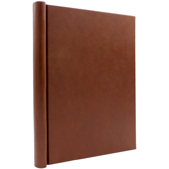 Bindertek Faux Leather Springback Thesis Binder - Tan, 1" Spine Width, 150 Sheet Capacity, High-Tension Spring Clamp Style, Perfect for Thesis Work, Legal Documents, Menus, Portfolios, Photography