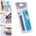 thumbnail image 1 of Binding Clips Stapler Transparent Blue Card Holders by Dusknt Portable Clip Stapler Available in 6 Colors Includes 66 Reusable Silver Metal Clips for Home schol Use, 1 of 9