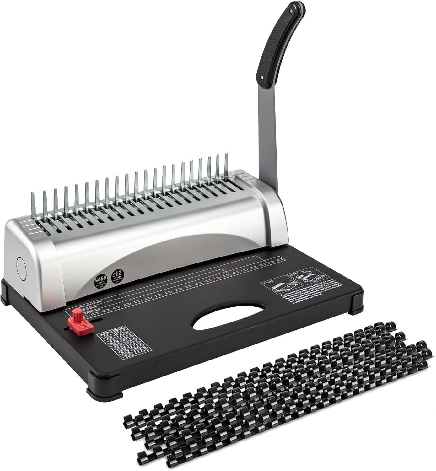 Binding Machine, 21-Holes, 450 Sheets, Comb Binding Machines with ...