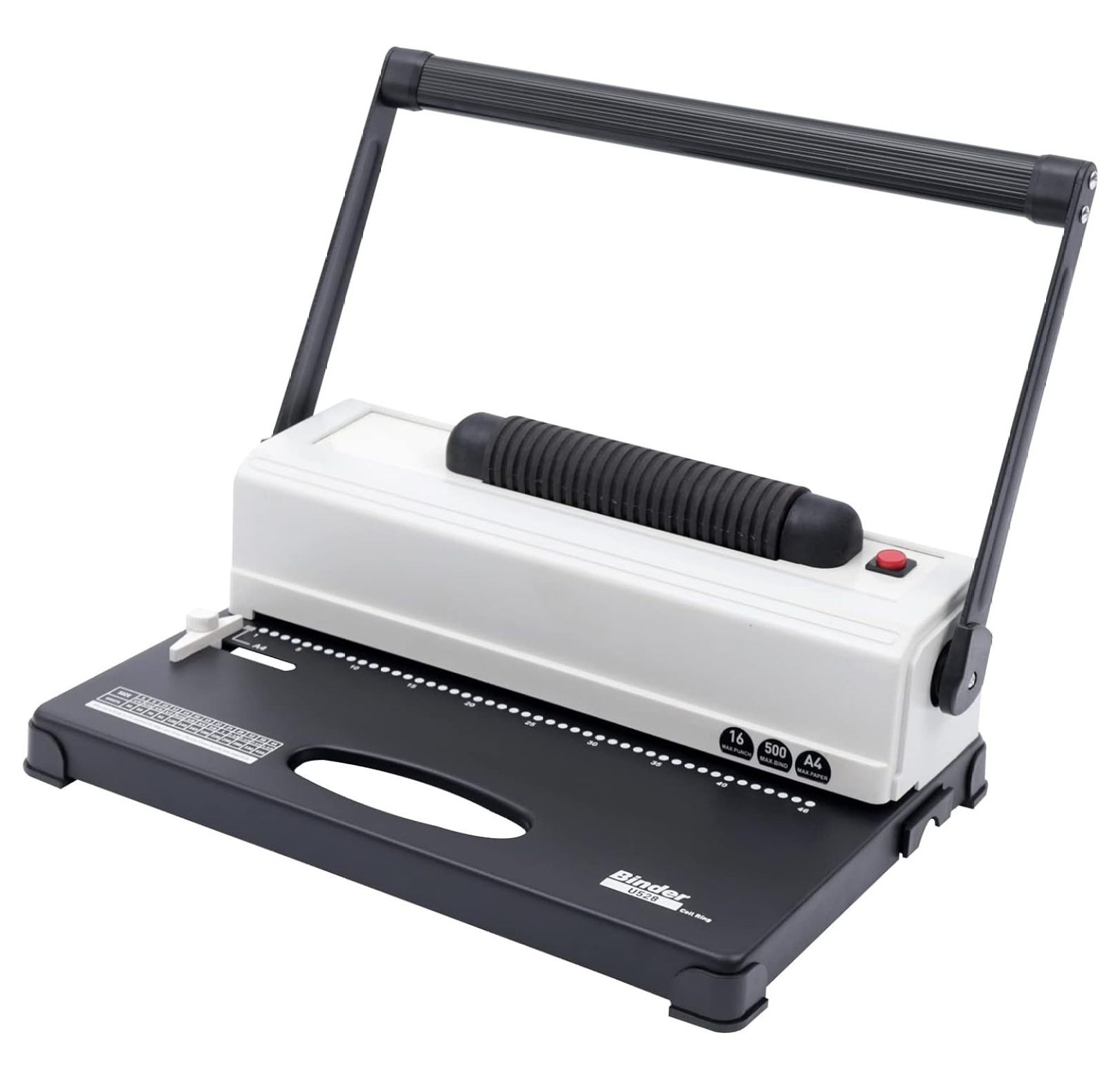 Binding Machine Spiral Coil Binder Manual Hole Punch, 46 Holes Book Binder, 110V Spiral Coil
