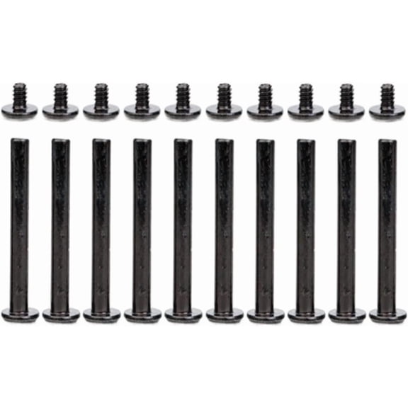 Binding Post Screws,Fixing Post Screw,Binding Screws,10 Sets Black Screws,M5 Binding Screw Posts,Leather Screw Nail Rivet Button Solid Belt Tack Scrapbook Photo Albums Binding Screws,(M5 x 33mm)