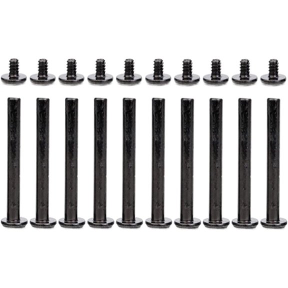 Binding Post Screws,Fixing Post Screw,Binding Screws,10 Sets Black Screws,M5 Binding Screw Posts,Leather Screw Nail Rivet Button Solid Belt Tack Scrapbook Photo Albums Binding Screws,(M5 x 42mm)