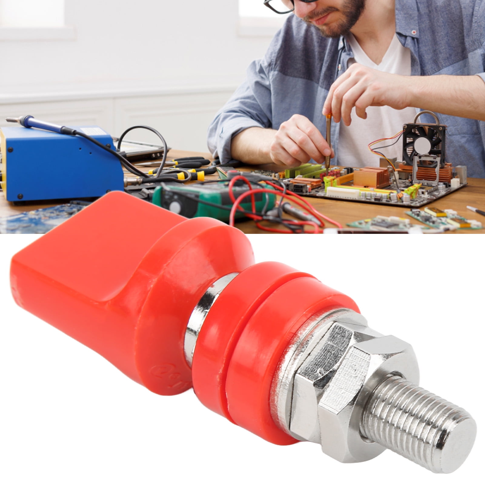 Binding Post, Wire Terminal Connector M10 Thread 100A Large Current For 4mm Banana Plug Used To