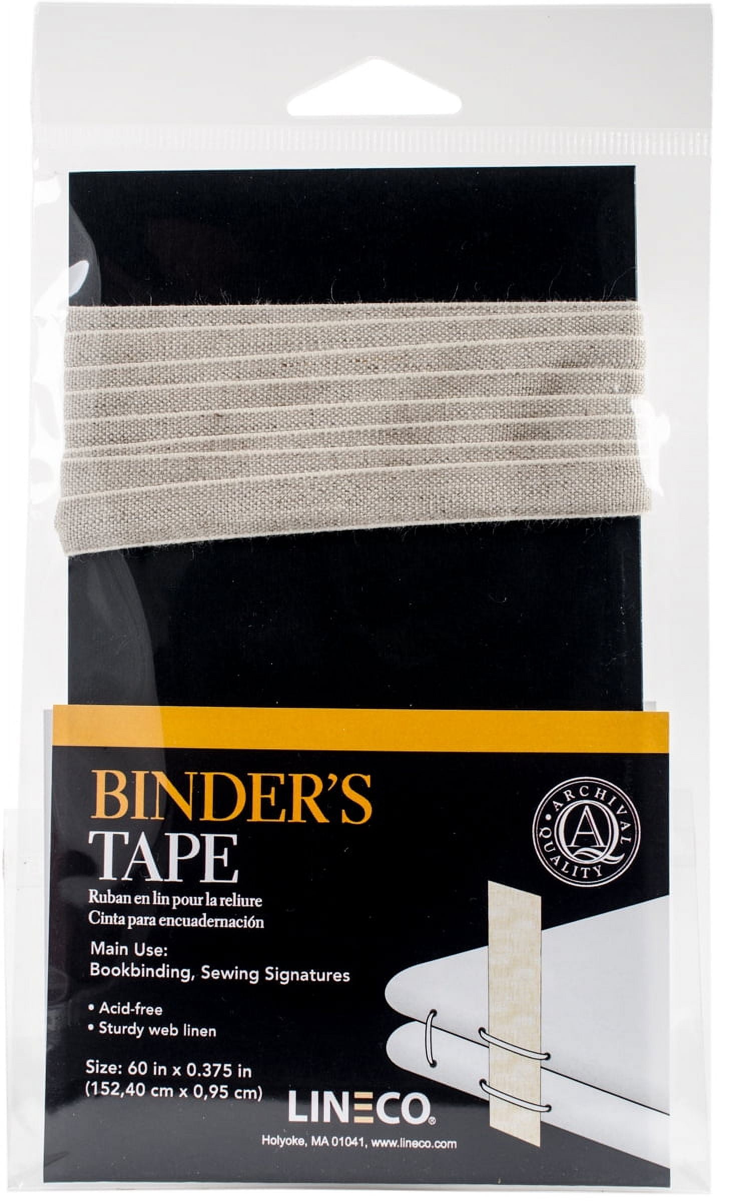 Lineco Acid-Free Sturdy Web Linen Binding Book Tape, Binder's Tape Ideal  for Bookbinding, Sewing Signatures, Book Conservator, or Book Arts  Enthusiast, 60in x 3/8 in, Neutral Color.