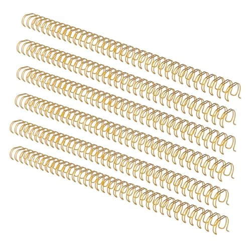 Binding Wire, 100 Pack Double Loop Wire Binding Spines, 34 Holes Double Spiral Binding Ring Coil, Metal Book Cinch Binding Machine Wire, Fit for School Office Notebook Maker (Gold)$$Office