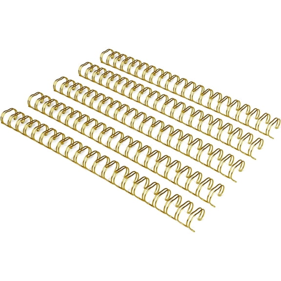 Binding Wire Spines, 3/4 Inch, 21 Holes, 2 to 1 Pitch Double Loop Wires Capacity 165 Sheets, Golden Spiral Pack of 50