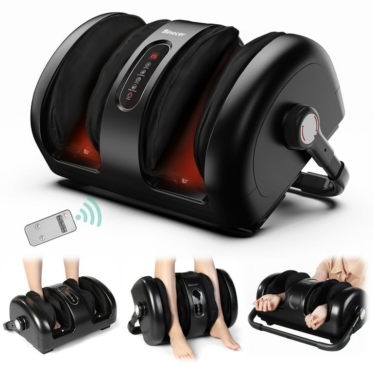 Binecer Shiatsu Foot Massager, Foot Massager Machine with Heat and  Pressure, 4 Modes & Intensities, Remote Control, Kneading, Rolling,  Scraping for
